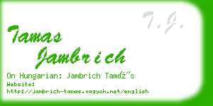tamas jambrich business card